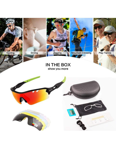 Gafas de sol deportivas BangLong con 5 lentes UV400