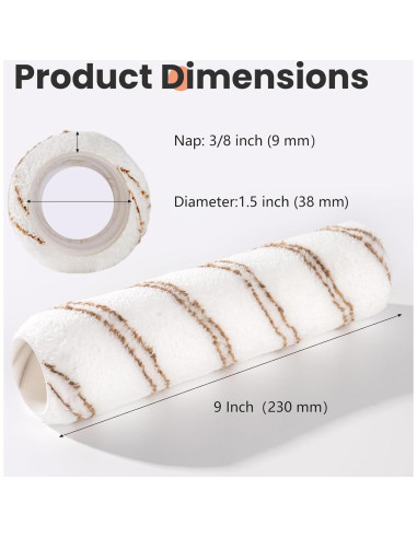 Kit de Rodillo de Pintura Mister Rui 9" (22.86 cm) 11 Piezas