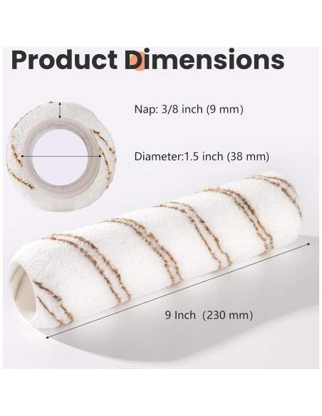 Kit de Rodillo de Pintura Mister Rui 9" (22.86 cm) 11 Piezas