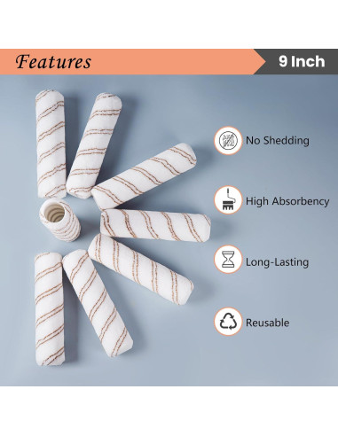 Kit de Rodillo de Pintura Mister Rui 9" (22.86 cm) 11 Piezas