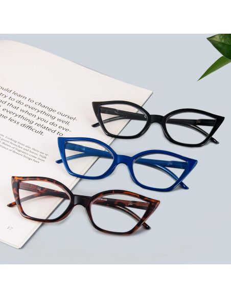Gafas de lectura DXYXYO ojo de gato 3 pares anti luz azul Gafas de lectura DXYXYO ojo de gato 3 pares anti luz azul
