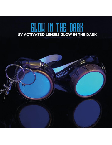 Gafas Steampunk UMBRELLALABORATORY con Lentes Neón 3D