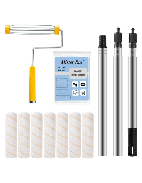 Kit de Rodillos de Pintura Mister Rui 10 Paquete Microfibra 9"