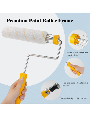 Kit de Rodillos de Pintura Mister Rui 10 Paquete Microfibra 9"