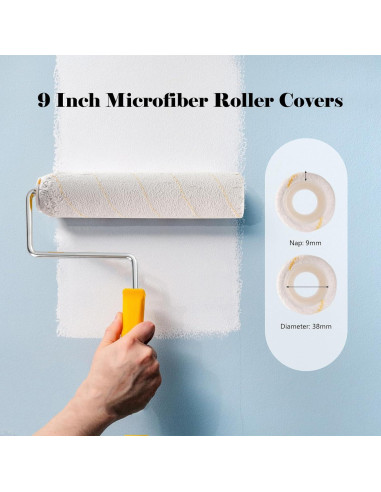 Kit de Rodillos de Pintura Mister Rui 10 Paquete Microfibra 9"