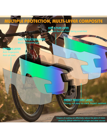 Gafas de Ciclismo FEISEDY B2944 UV400 Verde Espejado