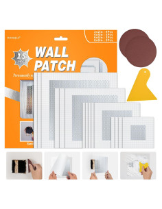 Kit de Parcheo de Pared 15 Piezas Malla Autoadhesiva Wznbjlx