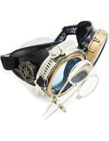 Gafas Steampunk UMBRELLALABORATORY con Lentes Neón 3D