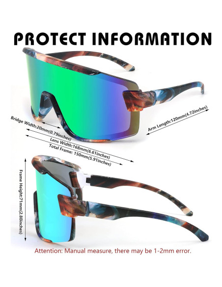 Gafas de Ciclismo FEISEDY B2944 UV400 Verde Espejado