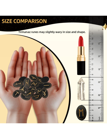 Conjunto de Runas de Madera Tirmanaz con Cristales y Guía