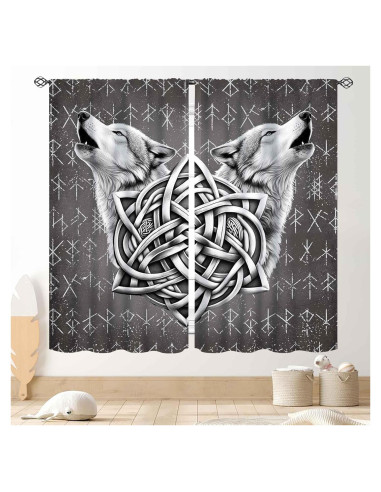 Cortinas Vikingas TKUYO 42x45 cm Estilo Escandinavo