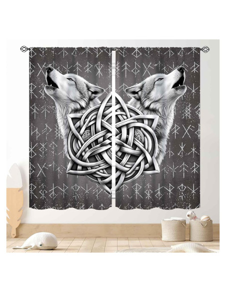 Cortinas Vikingas TKUYO 42x45 cm Estilo Escandinavo