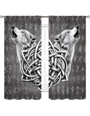 Cortinas Vikingas TKUYO 42x45 cm Estilo Escandinavo