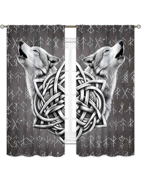 Cortinas Vikingas TKUYO 42x45 cm Estilo Escandinavo