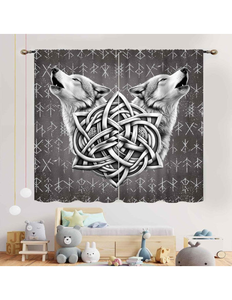 Cortinas Vikingas TKUYO 42x45 cm Estilo Escandinavo