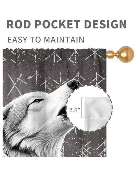 Cortinas Vikingas TKUYO 42x45 cm Estilo Escandinavo