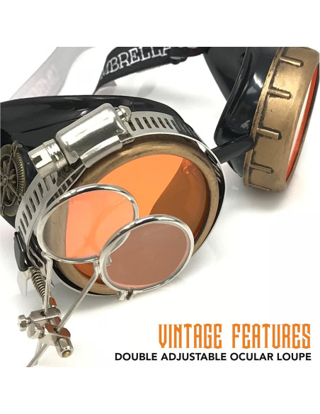 Gafas Steampunk UMBRELLALABORATORY con Lentes Naranjas Gafas Steampunk UMBRELLALABORATORY con Lentes Naranjas