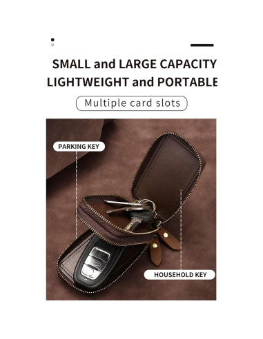 Funda de Llave de Coche de Cuero Crazy Horse Marrón - Compacta y Unisex