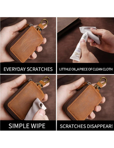 Funda de Llave de Coche de Cuero Crazy Horse Marrón - Compacta y Unisex