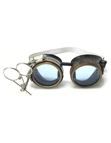 Gafas Steampunk Victoriano con Lentes de Lupa y Color