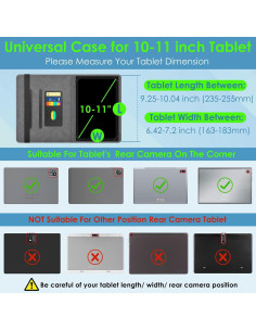 Funda Universal para Tableta 10.1" DETUOSI - Cuero, 3 Ranuras 2