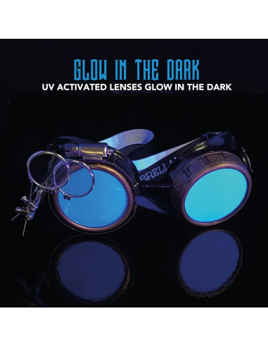 Gafas Steampunk Victoriano con Lentes de Lupa y Color