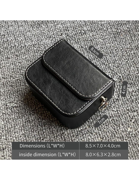 Estuche para Auriculares Intrauditivos JaHui - Cuero PU Negro