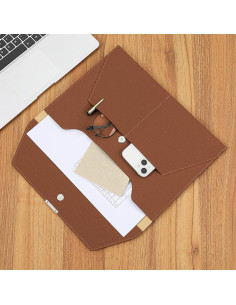 Carpeta de Documentos VANRA de Cuero Impermeable A4 Marrón 2