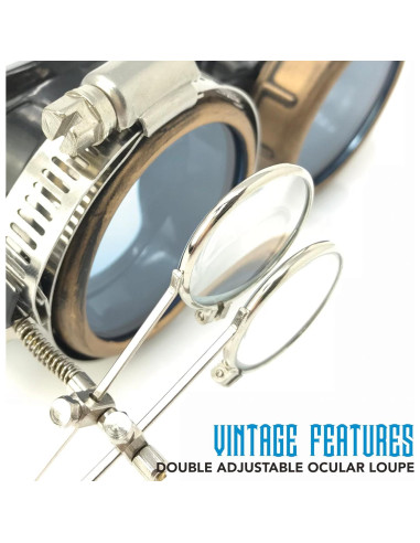 Gafas Steampunk Victoriano con Lentes de Lupa y Color