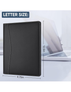 Carpeta Portafolio Pacific Mailer Negra con Bloc de Notas y Soporte 2