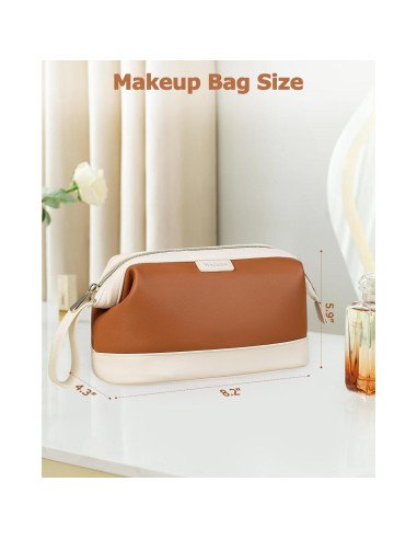 Bolsa de Maquillaje Wedama de Cuero PU Grande para Viajes