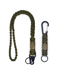 Llavero de Paracord Trenzado 2 Pcs con Bandera EE. UU.
