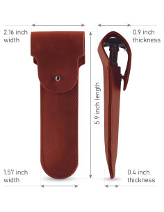 Funda de Cuero para Afeitadora Doble Filo - Cognac 2