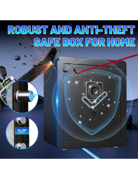 Caja de Seguridad Biométrica PKDYEZ 2.3 Pies Cúbicos a Prueba de Fuego
