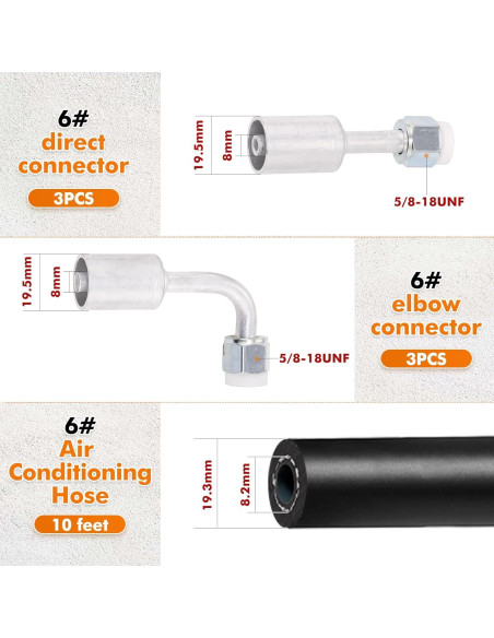 Kit de Manguera de Aire Acondicionado SANTANTOOOL 26PCS 2.9m