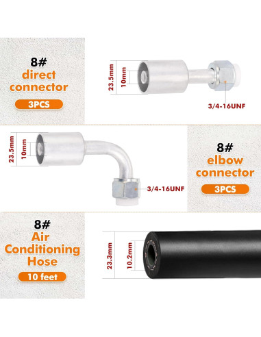 Kit de Manguera de Aire Acondicionado SANTANTOOOL 26PCS 2.9m