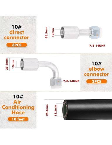 Kit de Manguera de Aire Acondicionado SANTANTOOOL 26PCS 2.9m