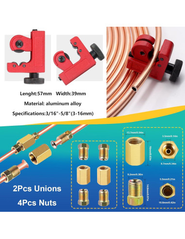 Kit de Línea de Freno 3/16" smseace 25 FT con Herramientas