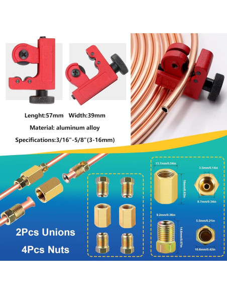 Kit de Línea de Freno 3/16" smseace 25 FT con Herramientas