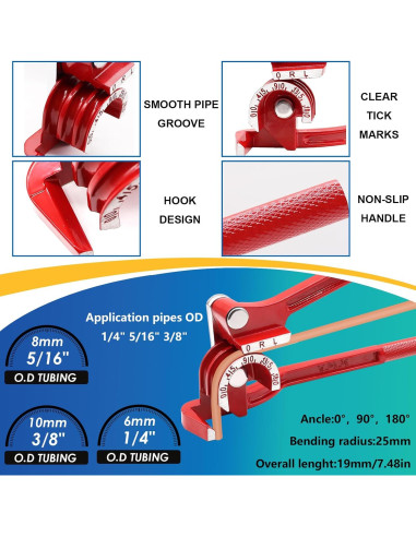 Kit de Línea de Freno 3/16" smseace 25 FT con Herramientas