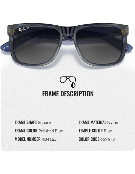 Gafas de Sol Ray-Ban RB4165 JUSTIN Cuadradas Polarizadas