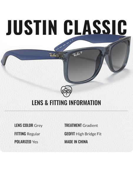 Gafas de Sol Ray-Ban RB4165 JUSTIN Cuadradas Polarizadas
