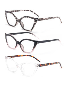 Gafas de lectura DXYXYO ojo de gato 3 pares anti luz azul 2