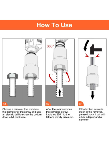 Kit de Extracción de Tuercas THINKWORK 5 Piezas 1/2"