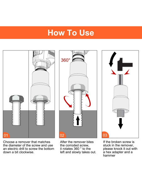 Kit de Extracción de Tuercas THINKWORK 5 Piezas 1/2"