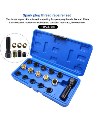 Kit de Reparación de Roscas de Bujías CALIDAKA 16PZS