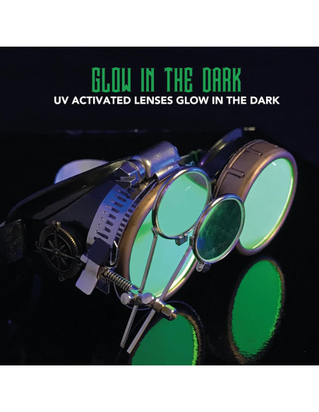 Gafas Steampunk Victoriano con Lentes de Lupa y Color