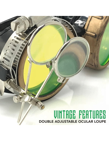 Gafas Steampunk Victoriano con Lentes de Lupa y Color