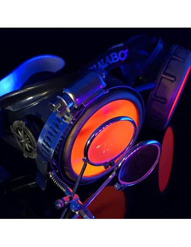 Gafas Steampunk UMBRELLALABORATORY Rosa Neón con Lupa