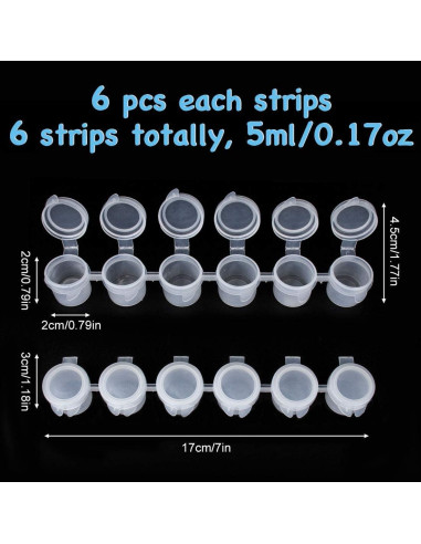 36 Tarros de Pintura Vacíos 5 ml con Tapas - BAGTeck